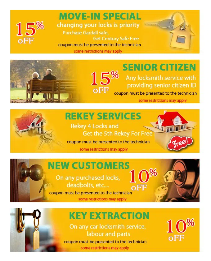Gold Locksmith Store Pompano Beach, FL 954-283-5223 - coupon21-set-five